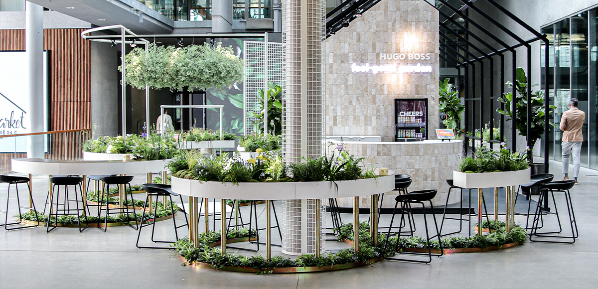 HUGO BOSS feel-good garden. Pop-up Fläche by Future Supply