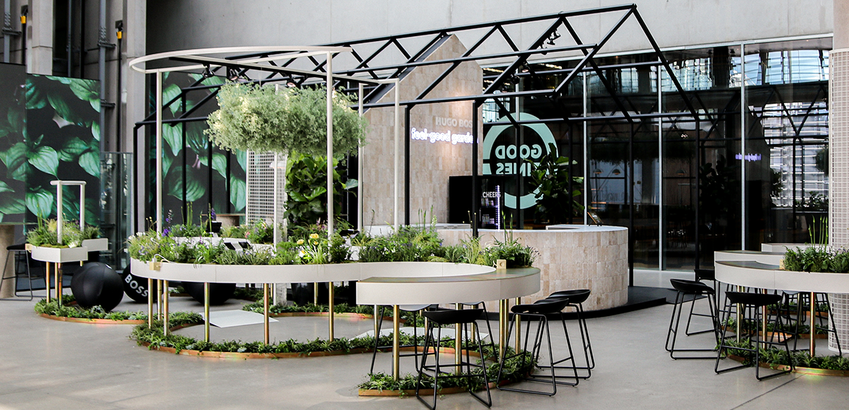 HUGO BOSS feel-good garden. Pop-up Fläche by Future Supply